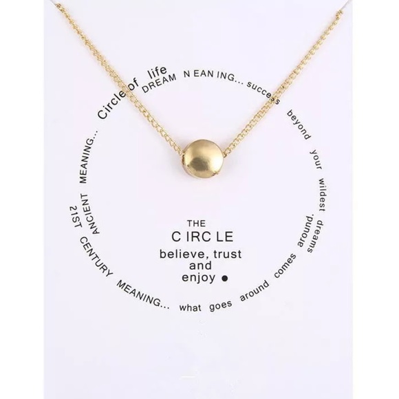 Jewelry - 5 for $25 Gold Color Circle Pendant Necklace